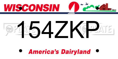 154ZKP Wisconsin License Plate