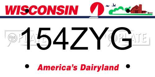 154ZYG Wisconsin License Plate