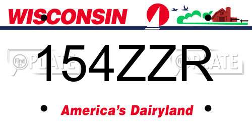 154ZZR Wisconsin License Plate