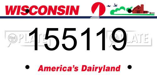 155119 Wisconsin License Plate