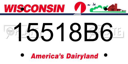 15518B6 Wisconsin License Plate