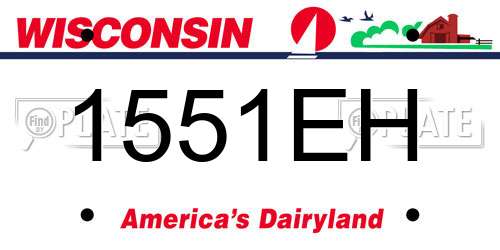 1551EH Wisconsin License Plate