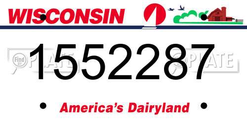 1552287 Wisconsin License Plate