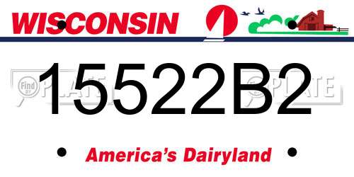 15522B2 Wisconsin License Plate