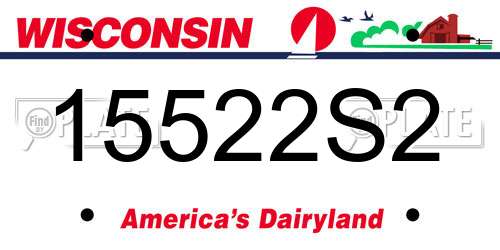 15522S2 Wisconsin License Plate