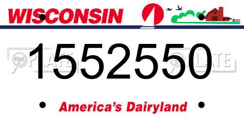 1552550 Wisconsin License Plate