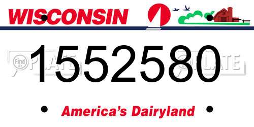 1552580 Wisconsin License Plate
