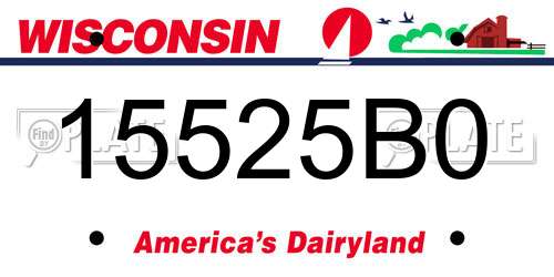 15525B0 Wisconsin License Plate