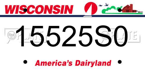 15525S0 Wisconsin License Plate