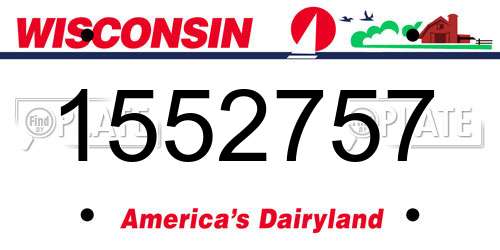 1552757 Wisconsin License Plate