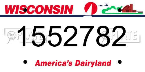 1552782 Wisconsin License Plate
