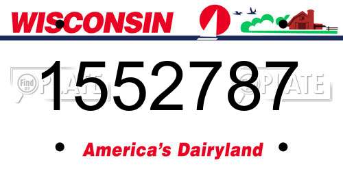 1552787 Wisconsin License Plate