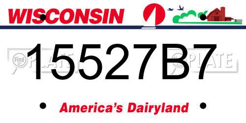 15527B7 Wisconsin License Plate