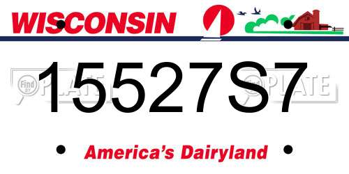 15527S7 Wisconsin License Plate