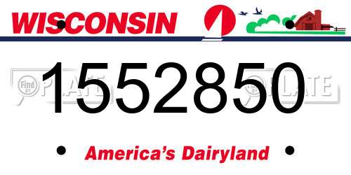 1552850 Wisconsin License Plate