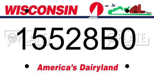 15528B0 Wisconsin License Plate