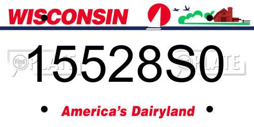 15528S0 Wisconsin License Plate