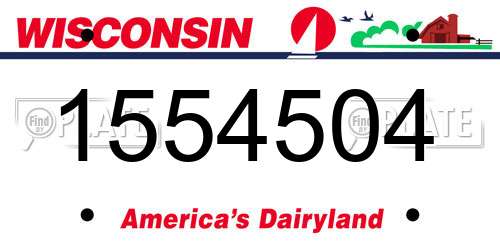 1554504 Wisconsin License Plate