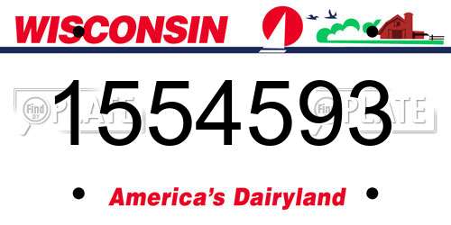 1554593 Wisconsin License Plate
