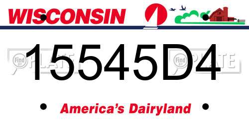 15545D4 Wisconsin License Plate