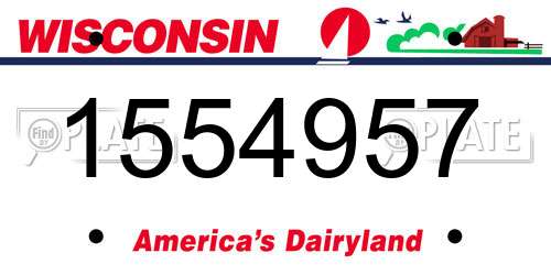 1554957 Wisconsin License Plate