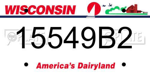 15549B2 Wisconsin License Plate