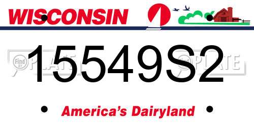 15549S2 Wisconsin License Plate