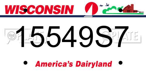 15549S7 Wisconsin License Plate