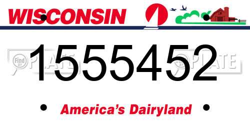 1555452 Wisconsin License Plate