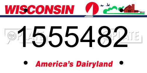 1555482 Wisconsin License Plate