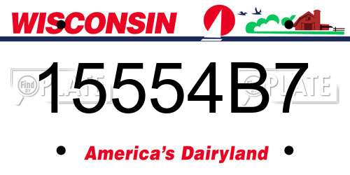 15554B7 Wisconsin License Plate