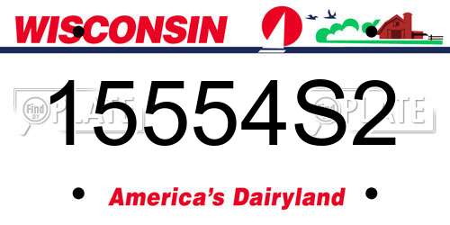 15554S2 Wisconsin License Plate