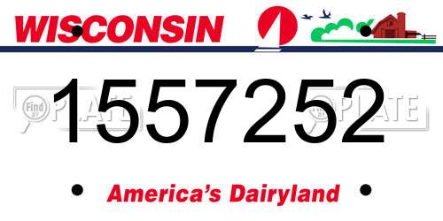 1557252 Wisconsin License Plate