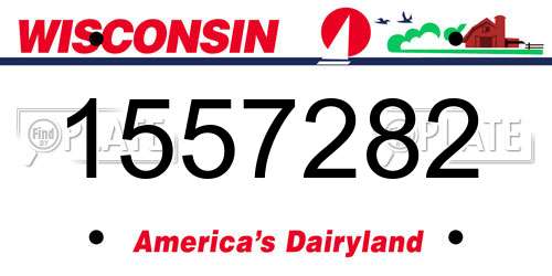 1557282 Wisconsin License Plate