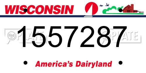 1557287 Wisconsin License Plate