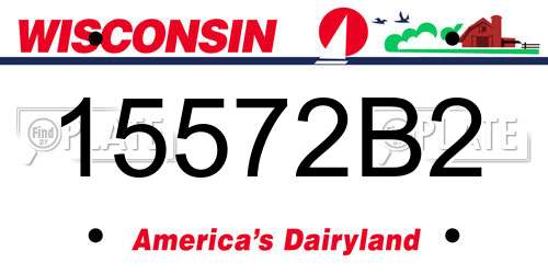 15572B2 Wisconsin License Plate