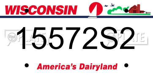 15572S2 Wisconsin License Plate