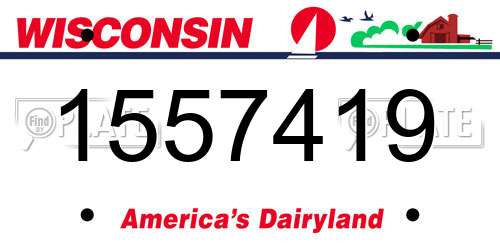 1557419 Wisconsin License Plate