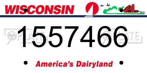 1557466 Wisconsin License Plate