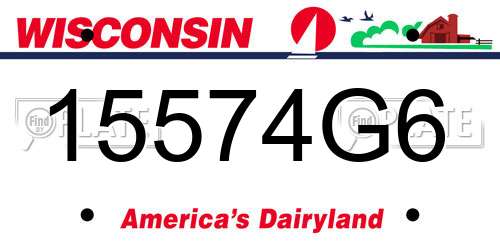 15574G6 Wisconsin License Plate