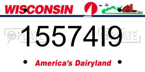 15574I9 Wisconsin License Plate