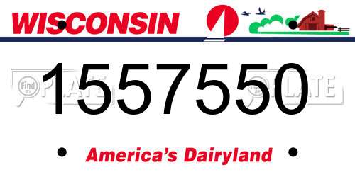 1557550 Wisconsin License Plate