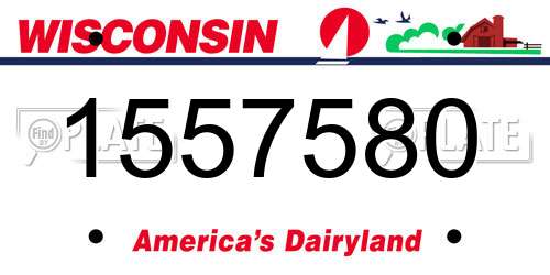 1557580 Wisconsin License Plate