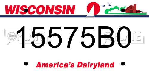 15575B0 Wisconsin License Plate