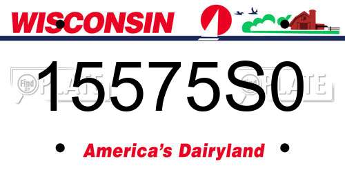15575S0 Wisconsin License Plate