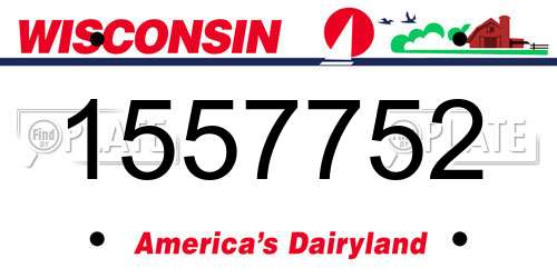 1557752 Wisconsin License Plate