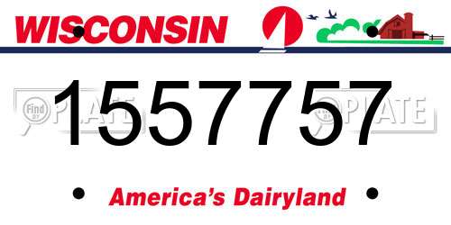 1557757 Wisconsin License Plate