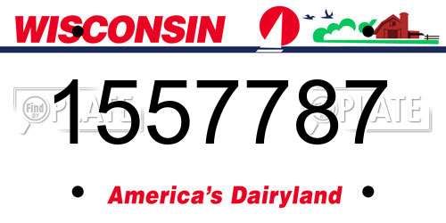 1557787 Wisconsin License Plate