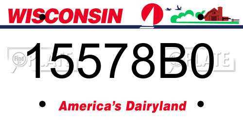 15578B0 Wisconsin License Plate