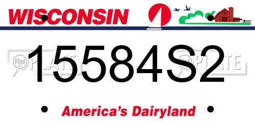 15584S2 Wisconsin License Plate